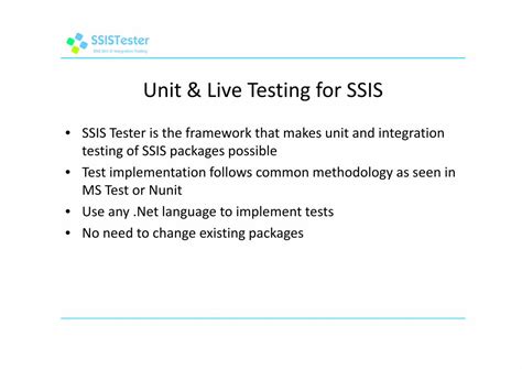 ssis unit testing software